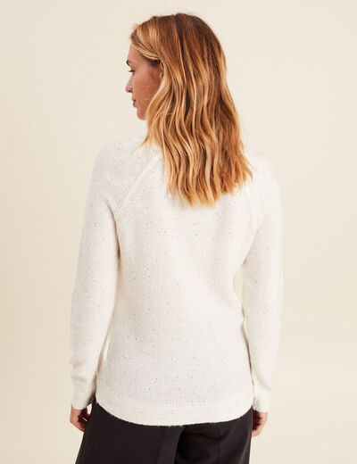 Pull manches longues ecru femme