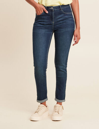 Jean coupe ajust&eacute;e 7/8&egrave;me denim brut femme