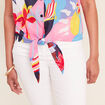 Chemise ample courte &agrave; manches courtes multicolore femme