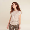 T-shirt manches courtes nou&eacute; couleur or femme