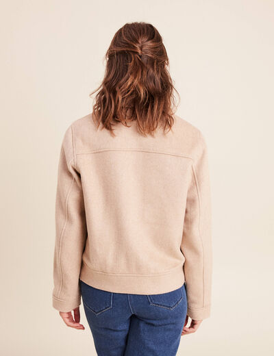 Veste manches longues doubl&eacute;e creme femme