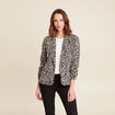 Veste cintr&eacute;e col ch&acirc;le noir femme