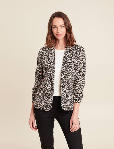 Veste cintrée col châle noir femme