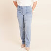 Jean coupe mom taille haute denim double stone femme
