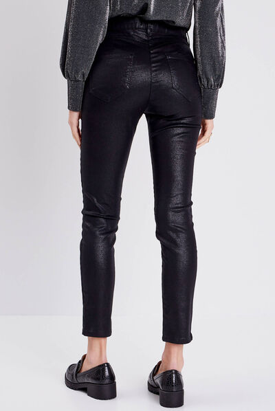 PANTALON LÉGER ENDUIT MAGIQUE noir femme