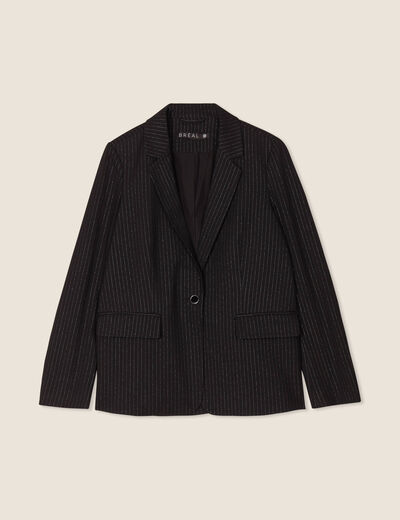 Veste tailleur cintrée noir femme