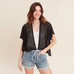 Gilet manches courtes noir femme