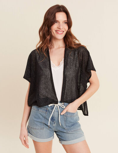 Gilet manches courtes noir femme
