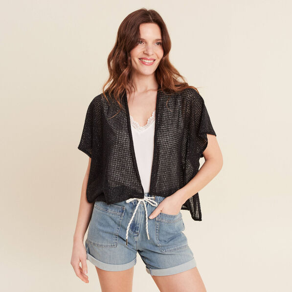 Gilet manches courtes noir femme