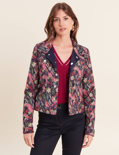 Veste cintr&eacute;e r&eacute;versible multicolore femme