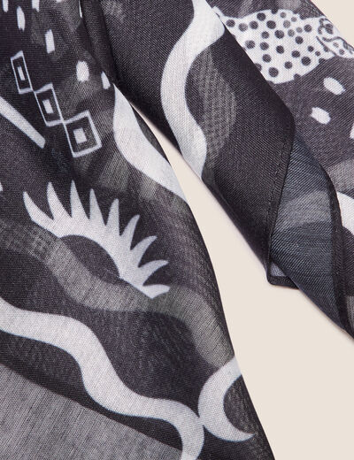 Foulard carré noir femme