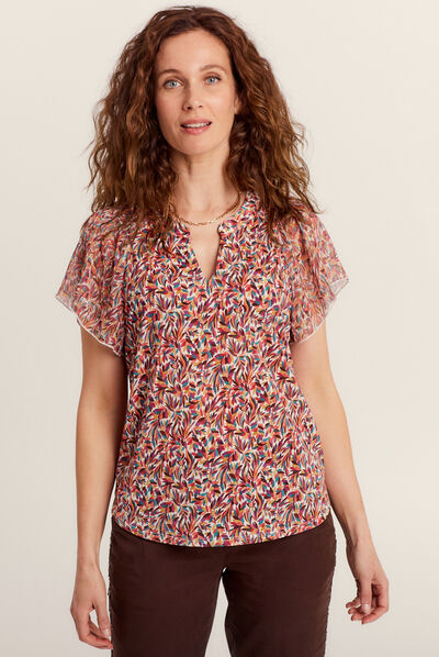 T-shirt manches courtes multicolore femme