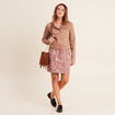 Jupe droite réversible rose femme