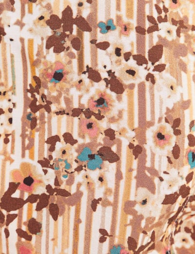 Chemise ajust&eacute;e manches longues marron femme