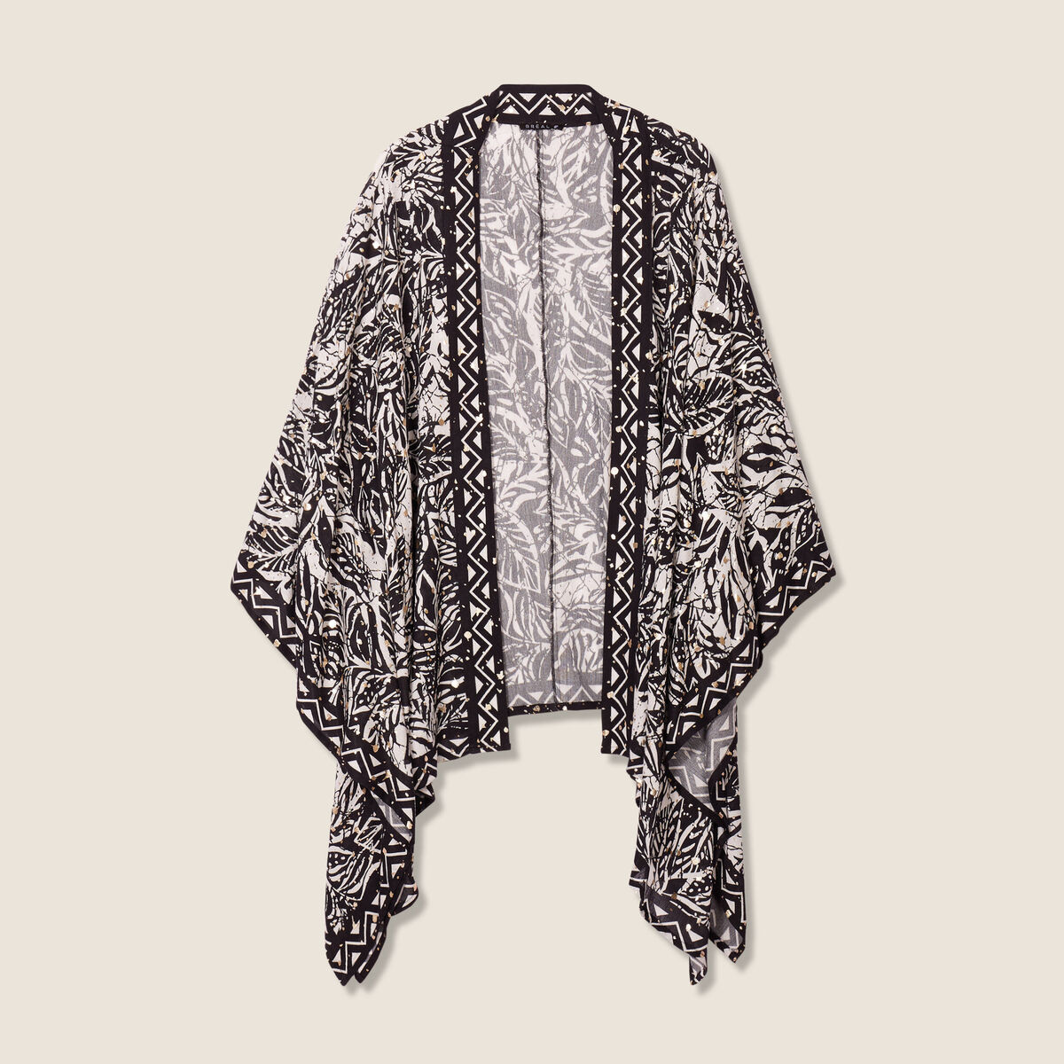 Kimono imprimé noir femme