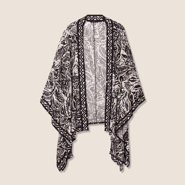 kimono imprime noir femme Kimono imprimé noir femme