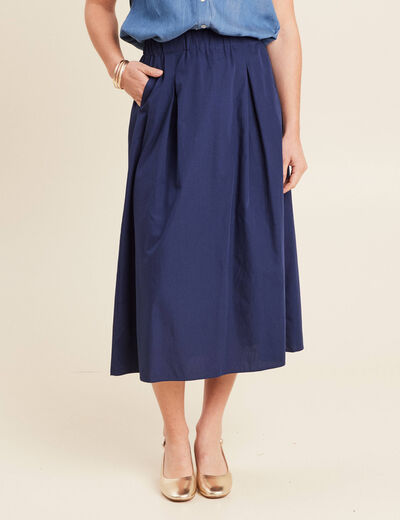 Jupe longue évasée femme bleu foncé femme