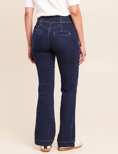 Jean bootcut taille haute denim brut femme