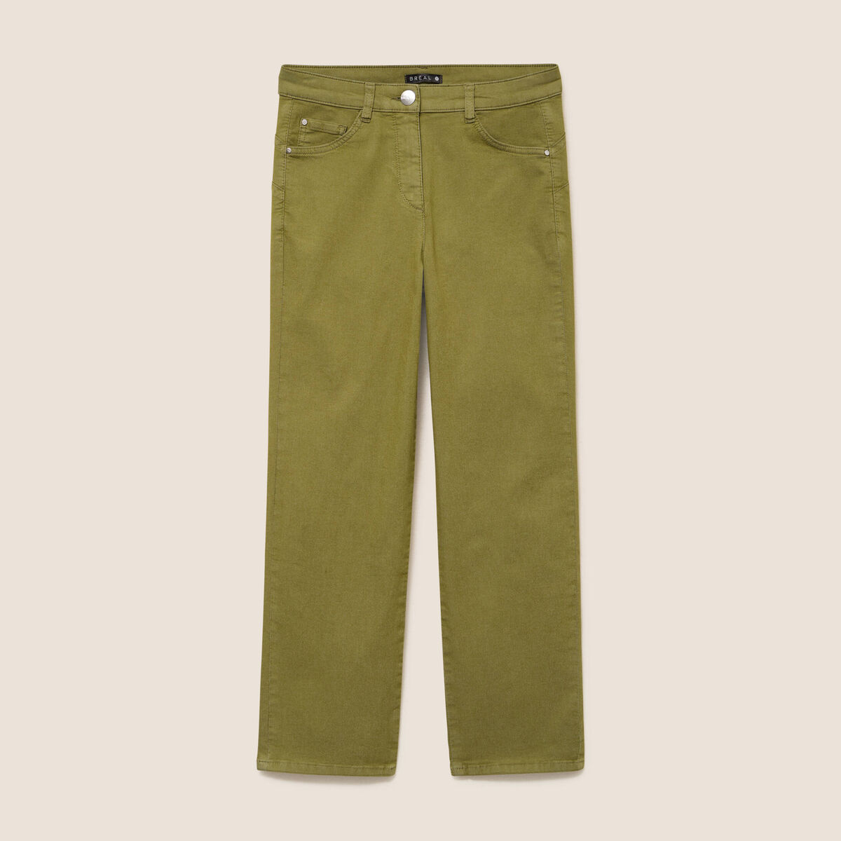 Pantalon magique Le L&eacute;ger coupe droite vert kaki femme