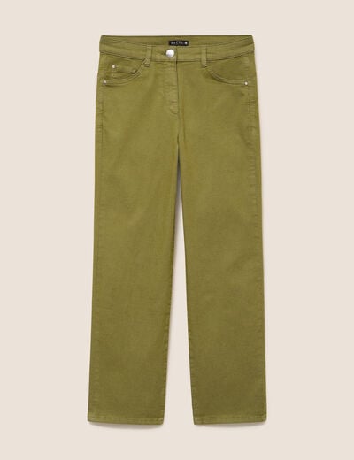 Pantalon magique Le L&eacute;ger coupe droite vert kaki femme