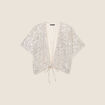 Veste kimono courte sequins couleur or femme