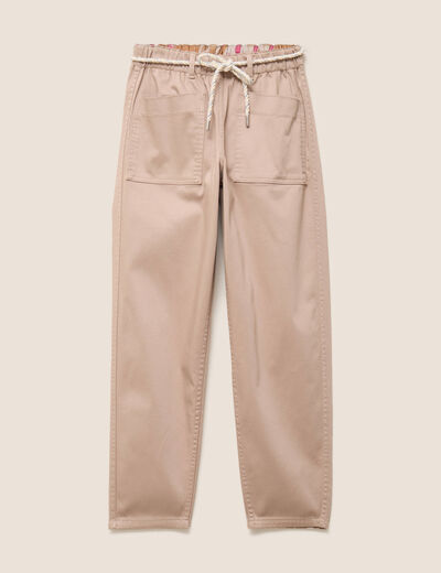 Pantalon droit r&eacute;versible marron femme