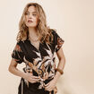 Chemise fluide manches courtes noir femme