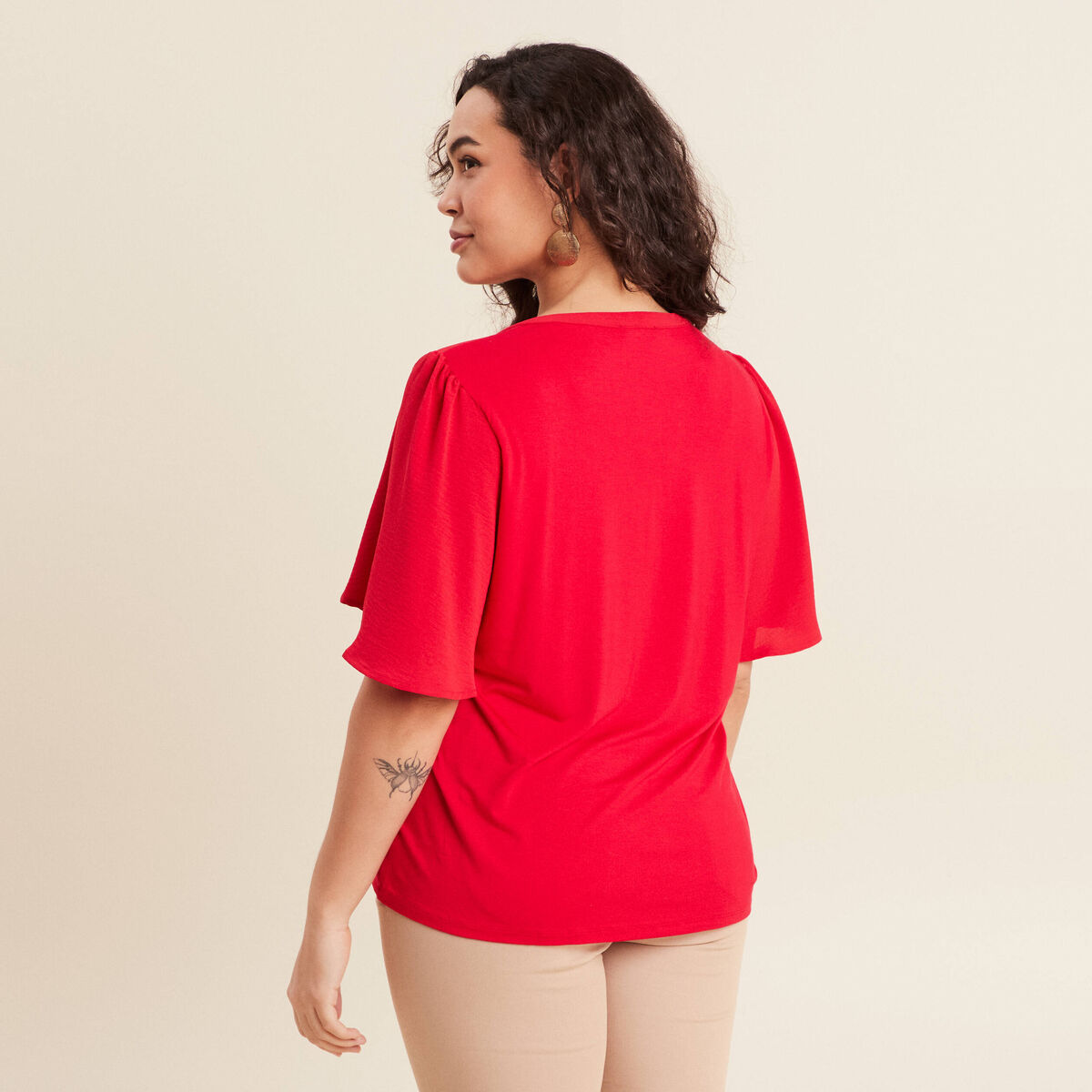 T-shirt manches courtes rouge femme
