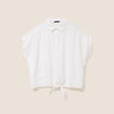 Blouse ample cropped col am&eacute;ricain blanc femme