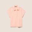 Polo droit col chemise manches courtes orange abricot femme