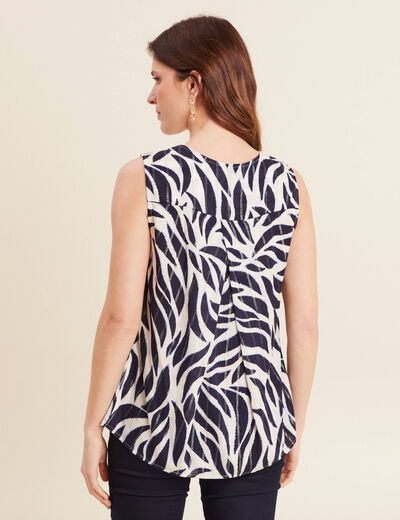Blouse sans manches bleu foncé femme