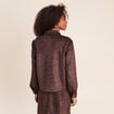 Chemise droite manches longues marron fonc&eacute; femme