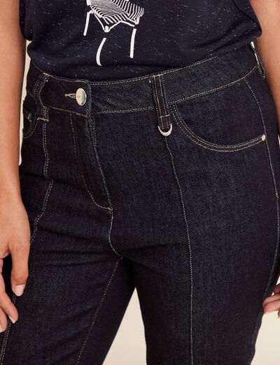 pantalon bootcut 7/8ème taille haute denim brut femme