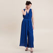 Combinaison pantalon plissée bleu electrique femme