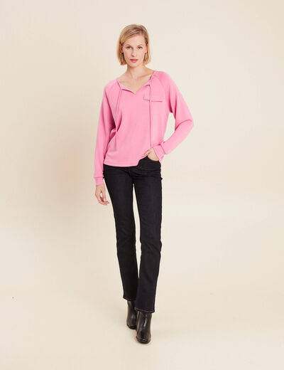 Sweat manches longues rose femme