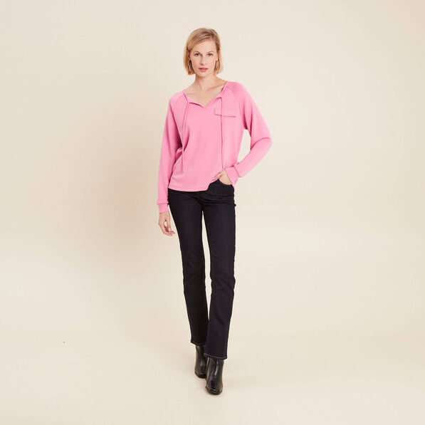 Sweat manches longues rose femme