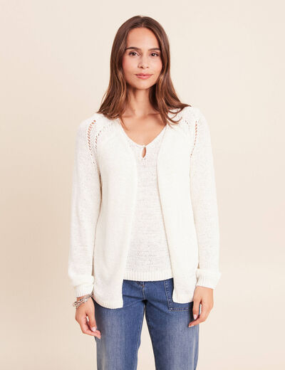 Gilet manches longues blanc femme