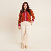 Pantalon large velours ivoire femme