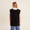 Pull sans manches noir femme