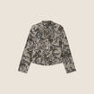 Veste boutonn&eacute;e col mao vert femme