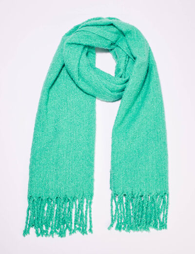 Écharpe à franges vert émeraude femme