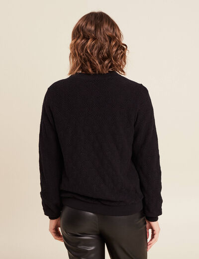 Gilet réversible ajouré noir femme