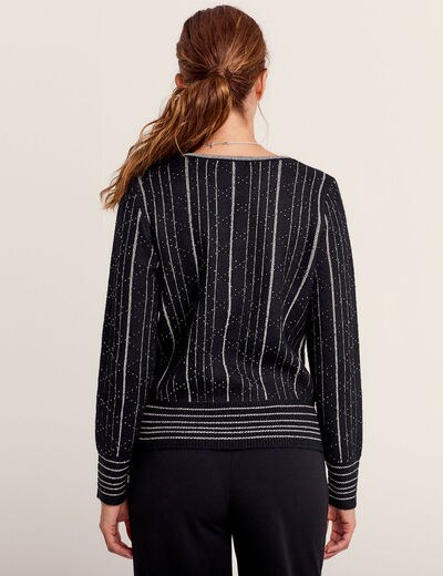 Pull manches longues noir femme