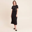 Robe longue &eacute;vas&eacute;e 2 en 1 col rond noir femme