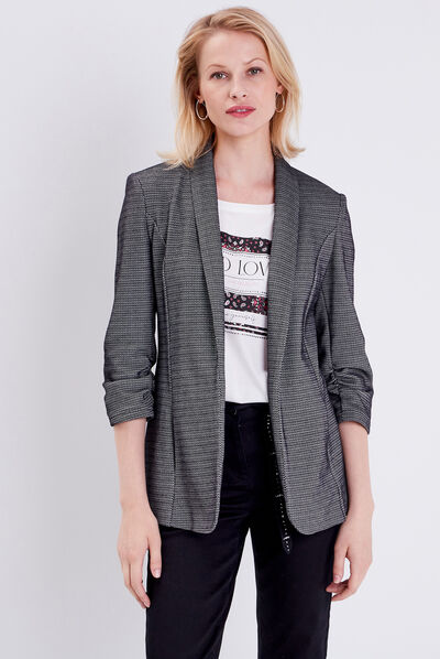Veste esprit tailleur cintrée noir femme