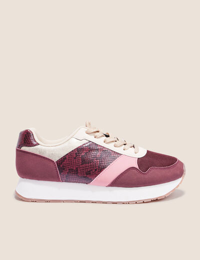 Baskets semelles épaisses bordeaux femme