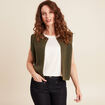 Gilet sans manches vert kaki femme