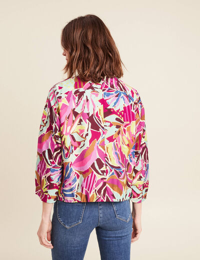 veste courte bas resserré doublée mauve femme