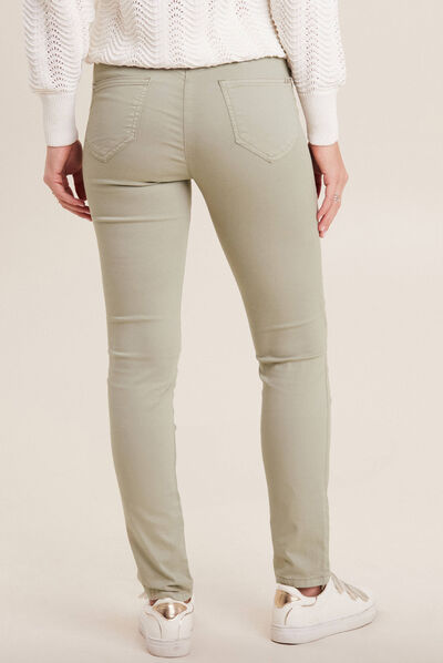 Pantalon léger taille standard long vert clair femme