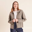 Gilet r&eacute;versible manches longues vert femme